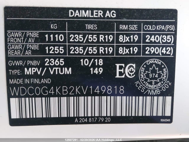 WDC0G4KB2KV149818 Mercedes-Benz Glc 300 4matic