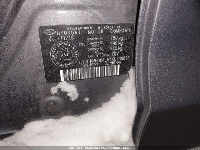 KMHD84LF4KU738893 Hyundai Elantra Preferred