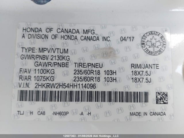 2HKRW2H54HH114096 Honda CR-V EX
