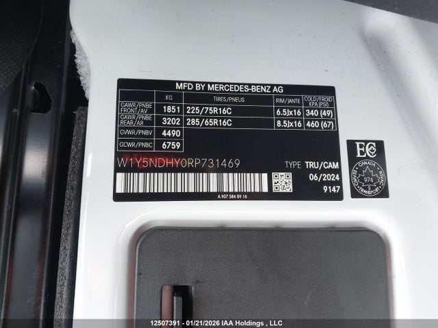 W1Y5NDHY0RP731469 Mercedes-Benz Sprinter 3500 High Roof 4-cyl Diesel Ho