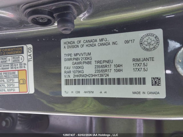 2HKRW2H23HH139724 Honda CR-V LX