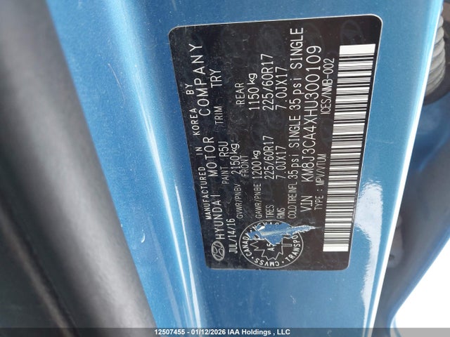 KM8J3CA4XHU300109 Hyundai TUCSON SE