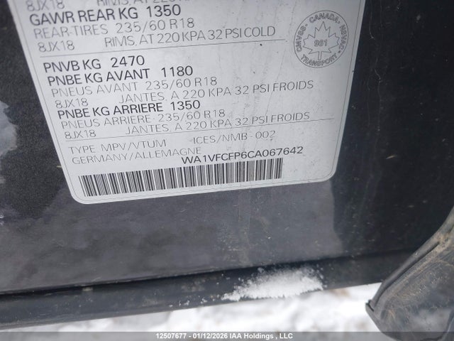 Aukcja sprzedaży 2012 Audi Q5 Prestige, vin: WA1VFCFP6CA067642, numer aukcji: 12507677