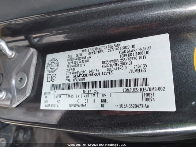 5LMTJ3DH6KUL12713 Lincoln MKC