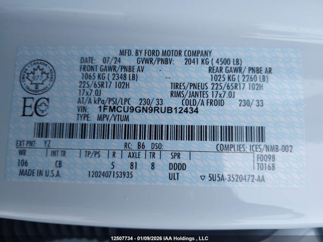 Ford Escape Active 2024 1FMCU9GN9RUB12434 Image 18