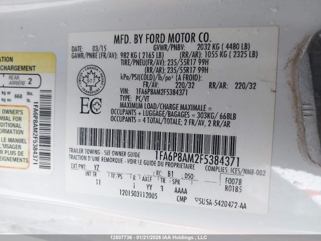 Ford Mustang V6 2015 1FA6P8AM2F5384371 Image 9