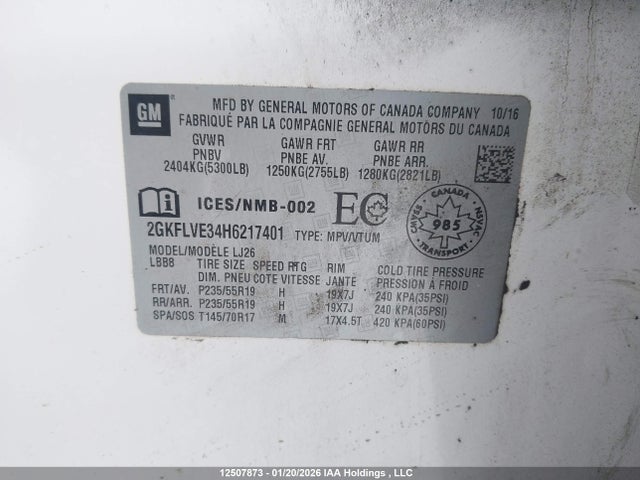 2GKFLVE34H6217401 GMC Terrain Denali