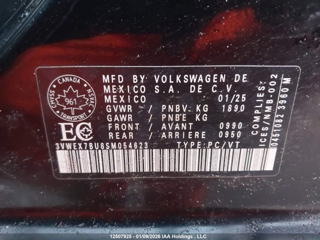 Volkswagen JETTA SE 2025 3VWEX7BU8SM054623 Image 9