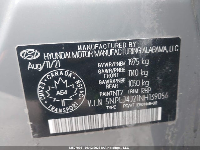5NPEJ4J21NH139056 Hyundai Sonata Sport 1.6t 4dr