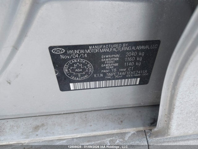 5NPE34AF1FH124118 Hyundai Sonata Sport