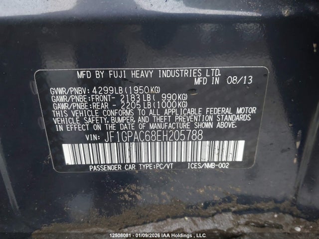 JF1GPAC68EH205788 Subaru Impreza Premium