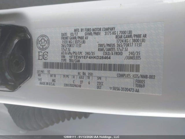 1FTEW1EF4HKD28464 Ford F-150 Xlt
