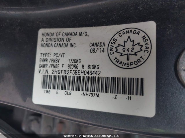 2HGFB2F58EH046442 Honda Civic Lx
