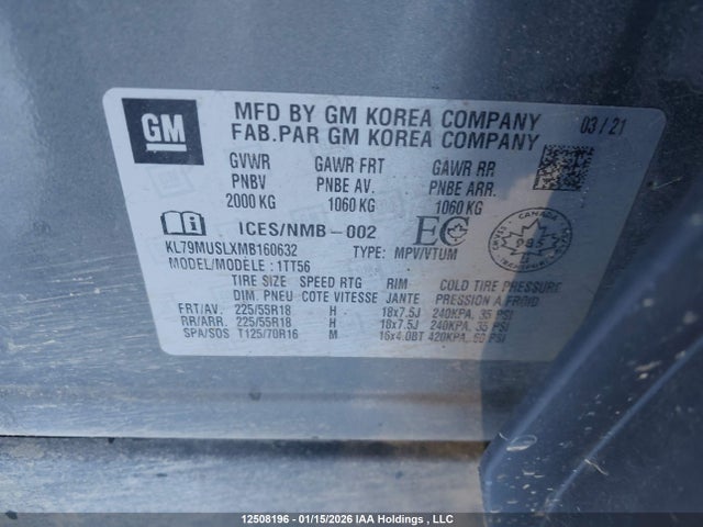 KL79MUSLXMB160632 Chevrolet Trailblazer Rs