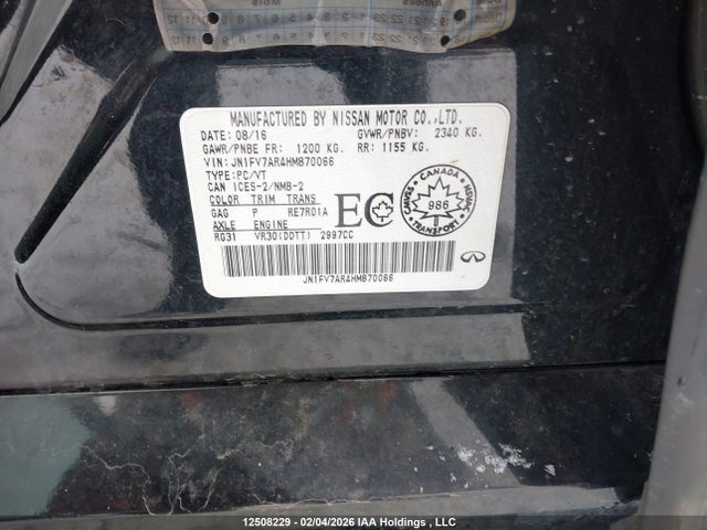 JN1FV7AR4HM870066 Infiniti Q50 Red Sport 400