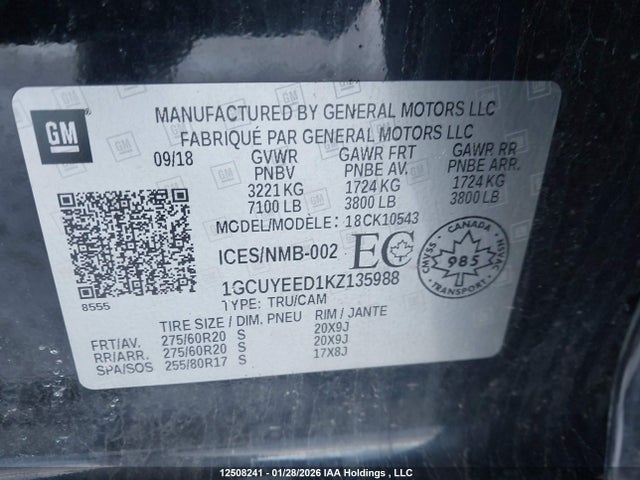 1GCUYEED1KZ135988 Chevrolet Silverado 1500 Rst