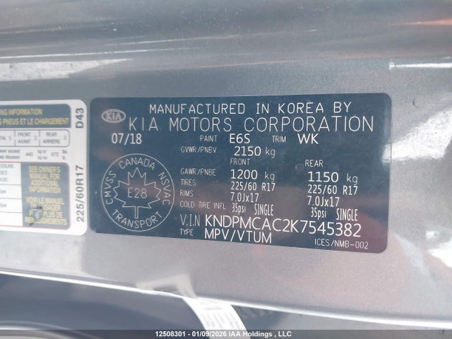 Продаж на аукціоні авто 2019 Kia Sportage Lx, vin: KNDPMCAC2K7545382, номер лоту: 12508301
