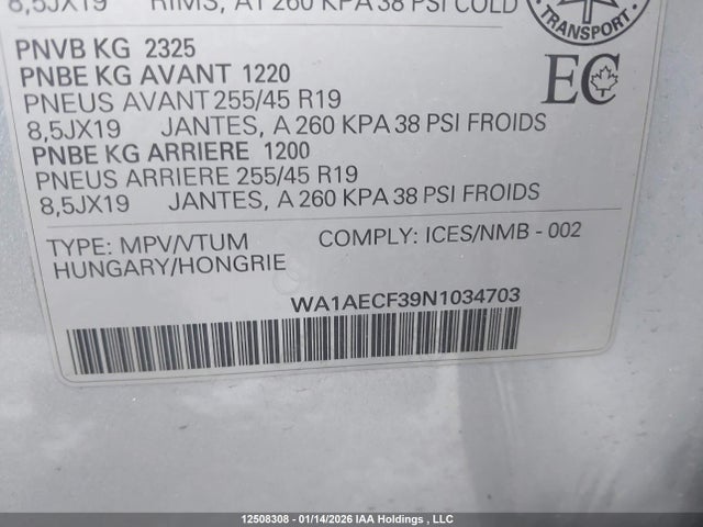 WA1AECF39N1034703 Audi Q3 45 Komfort/45 Progressiv