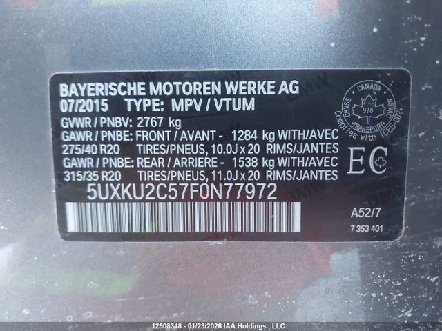 5UXKU2C57F0N77972 BMW X6 Xdrive35i