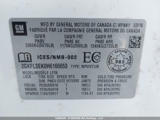 2GKFLSEK8H6166653 GMC Terrain Sle-1