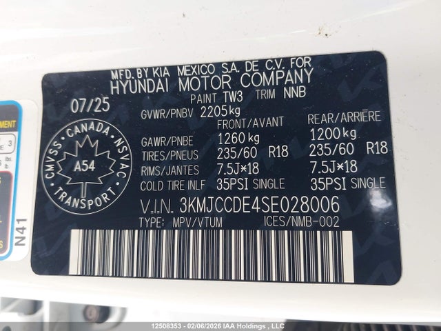 Hyundai Tucson Preferred Awd W/trend Package 2025 3KMJCCDE4SE028006 Image 9