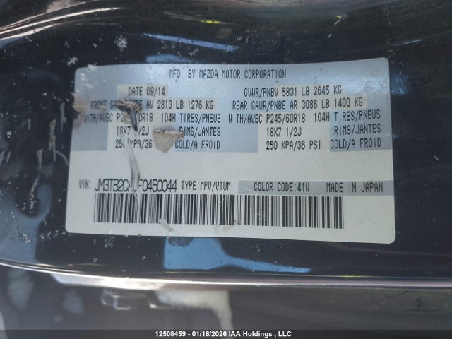JM3TB2CA0F0450044 Mazda Cx-9 Gs