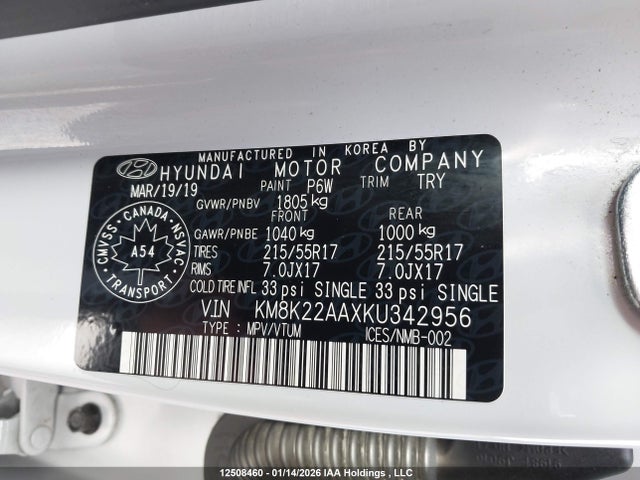 KM8K22AAXKU342956 Hyundai Kona 2.0l Preferred