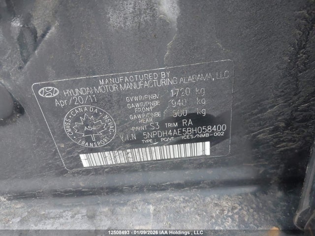 Продаж на аукціоні авто 2011 Hyundai Elantra Gl, vin: 5NPDH4AE5BH058400, номер лоту: 12508493