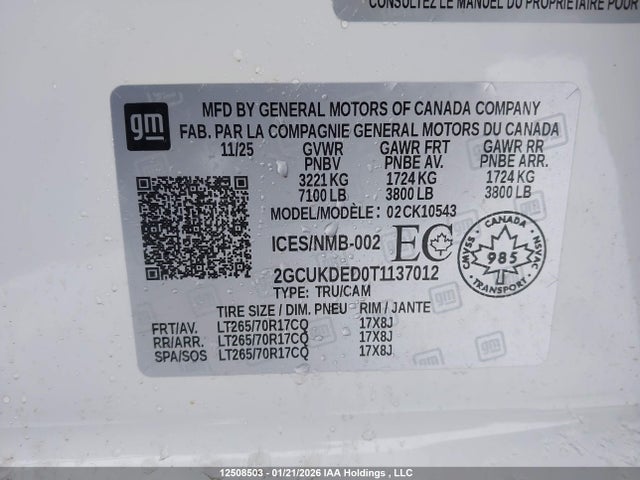 2GCUKDED0T1137012 Chevrolet Silverado K1500 Lt