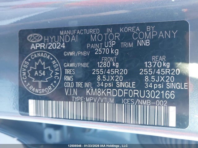 Продаж на аукціоні авто 2024 Hyundai Ioniq 5, vin: KM8KRDDF0RU302166, номер лоту: 12508546