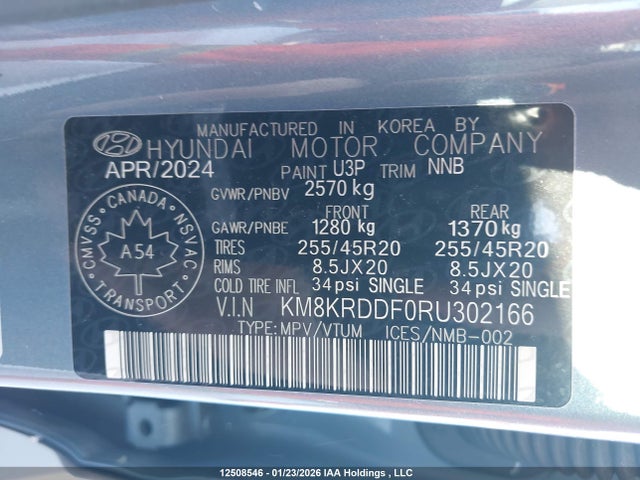 Продаж на аукціоні авто 2024 Hyundai Ioniq 5, vin: KM8KRDDF0RU302166, номер лоту: 12508546