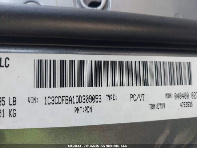 12508613 :رقم المزاد ، 1C3CDFBA1DD309053 vin ، 2013 Dodge Dart Sxt مزاد بيع