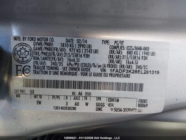 1FADP3K28EL261319 Ford FOCUS SE