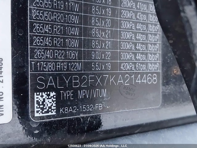 SALYB2FX7KA214468 Land Rover Range Rover Velar P300 S