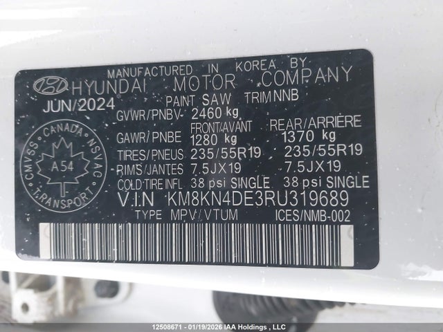 Продаж на аукціоні авто 2024 Hyundai Ioniq 5 Preferred Long Range, vin: KM8KN4DE3RU319689, номер лоту: 12508671