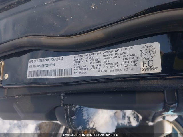 Продаж на аукціоні авто 2023 Jeep Grand Cherokee Laredo, vin: 1C4RJHAG9P8887219, номер лоту: 12508682