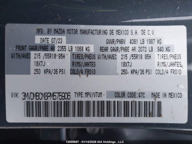 3MVDMBCM8PM575906 Mazda Cx-30 Gs