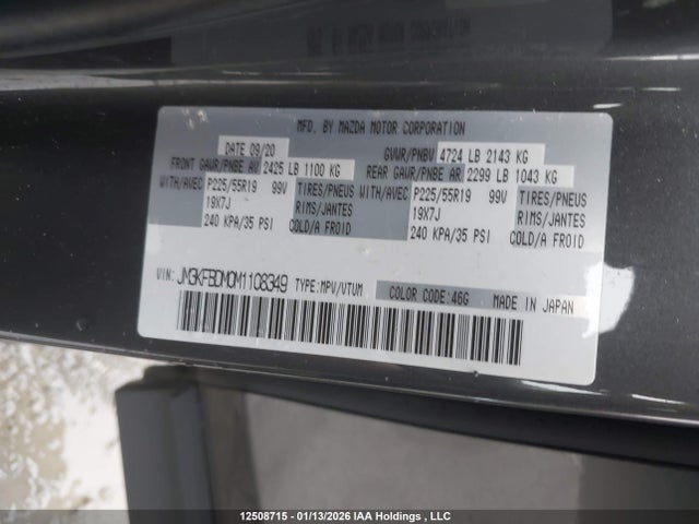 Mazda Cx-5 Grand Touring 2021 JM3KFBDM0M1108349 Image 9