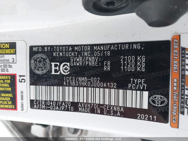 4T1B31HK0JU004132 Toyota Camry Hybrid Le