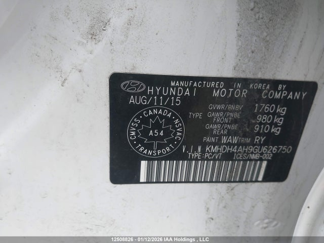 KMHDH4AH9GU626750 Hyundai Elantra Se/sport/limited