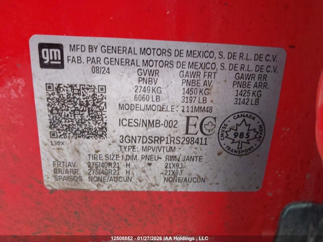 3GN7DSRP1RS298411 Chevrolet Equinox Ev Rs