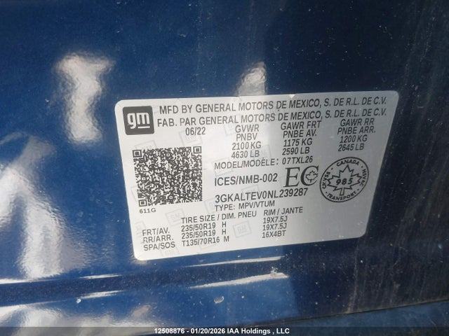 Продаж на аукціоні авто 2022 Gmc Terrain, vin: 3GKALTEV0NL239287, номер лоту: 12508876