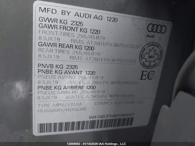 Audi Q3 2021 WA1AECF34M1065047 Image 9