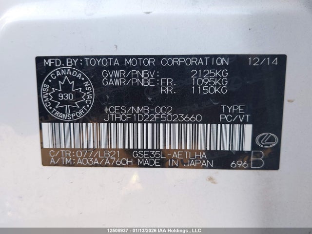 JTHCF1D22F5023660 Lexus IS 250