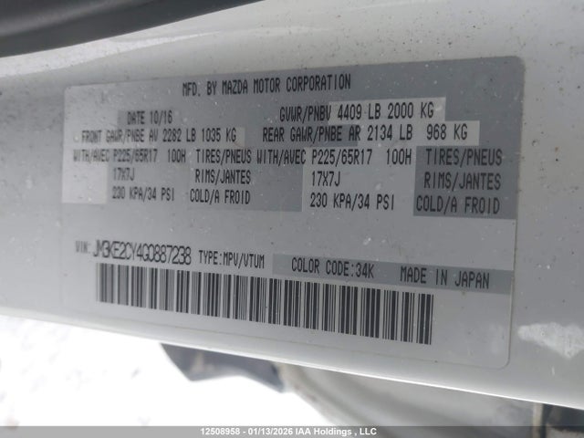 JM3KE2CY4G0887238 Mazda Cx-5 Touring