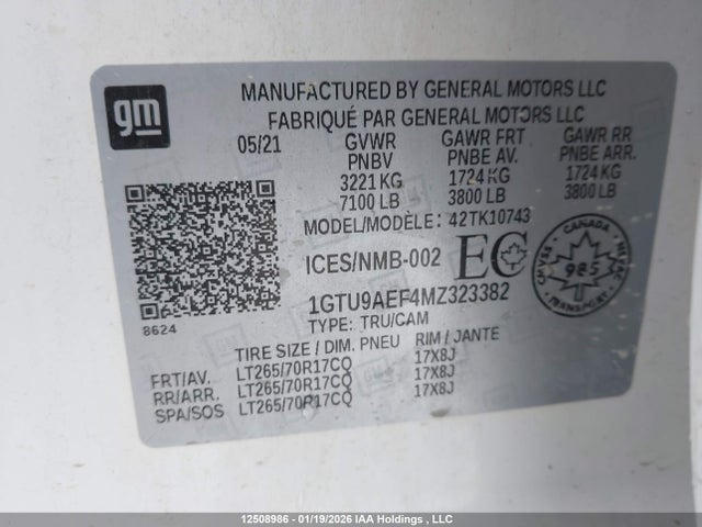 1GTU9AEF4MZ323382 GMC Sierra K1500