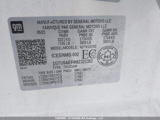 1GTU9AEF4MZ323382 GMC Sierra K1500