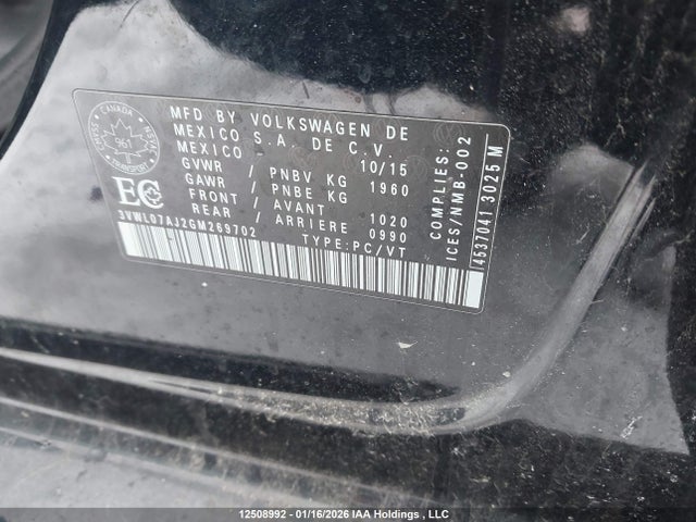 3VWL07AJ2GM269702 Volkswagen Jetta 1.8 Tsi Comfortline/1.8 Tsi Highline