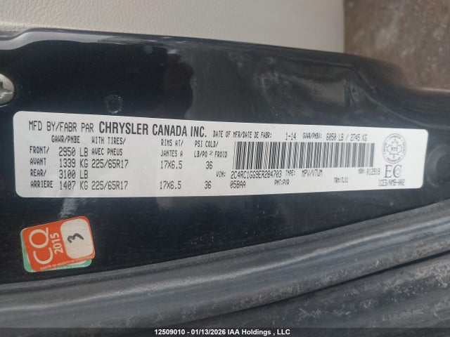 2C4RC1GG9ER284703 Chrysler Town &amp; Country Limited