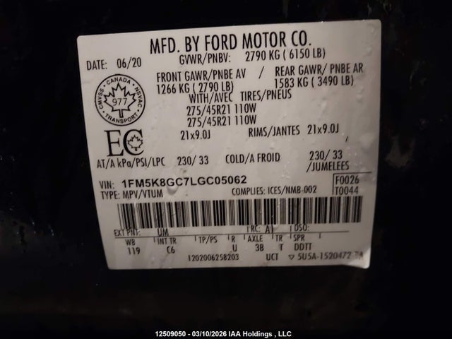1FM5K8GC7LGC05062 Ford Explorer St